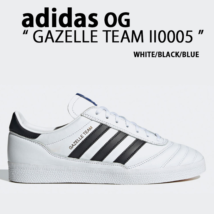 adidas originals アディダス スニーカー GAZELLE II0005 ガゼル FOOTWEAR WHITE BLACK BLUE シューズ テラス系 T-トゥ フィットウェアホワイト ブラック ブルー メンズ レディース【中古】未使用品