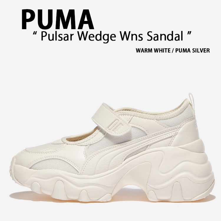 PUMA プーマ サンダル PULSAR WEDGE WNS SANDAL WHITE SILVER 398677-01 パルサー ウェッジ ウィーメンズ サンダル ホワイト シルバー レディース 女性用【中古】未使用品