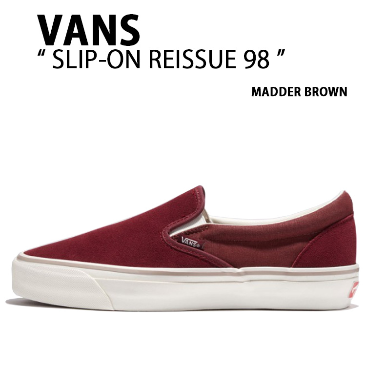 VANS バンズ スニーカー SLIP-ON REISSUE 98 SALT WASH MADDER BROWN VN000CWAMDB スリッポン リイシュー ソルト ウォッシュ マダーブラウンメンズ レディース 男性用 女性用