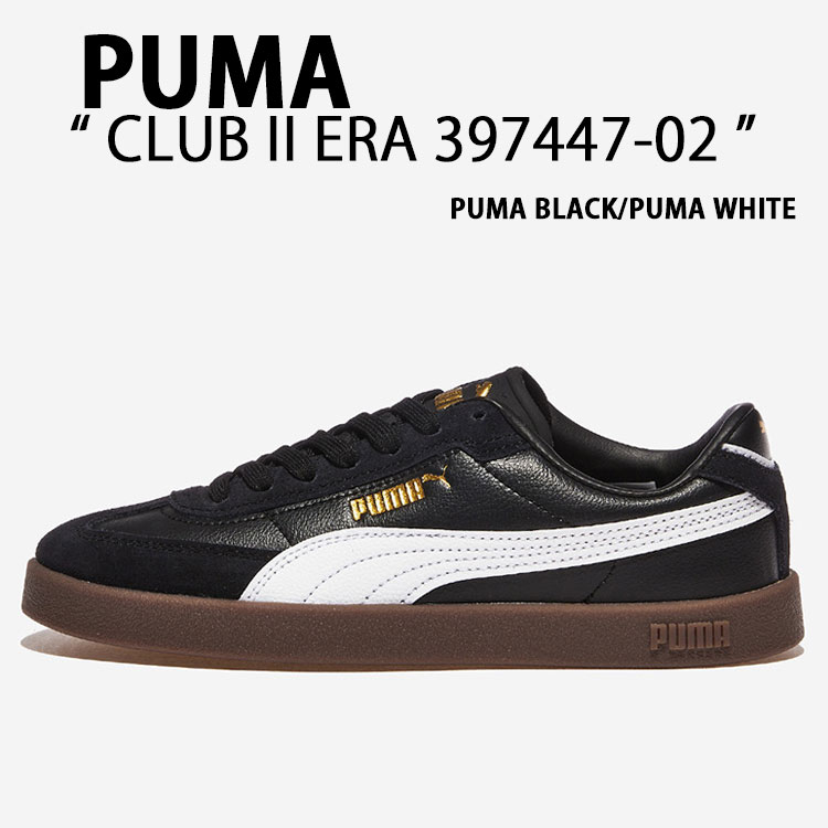 PUMA ピューマ スニーカー CLUB II ERA 397447-02 シューズ BLACK WHITE 野球クラブ2 内鰓 黒いこと 白いこと メンズ レディース【中古】未当て嵌める品 靴-メンズ靴-スニーカー