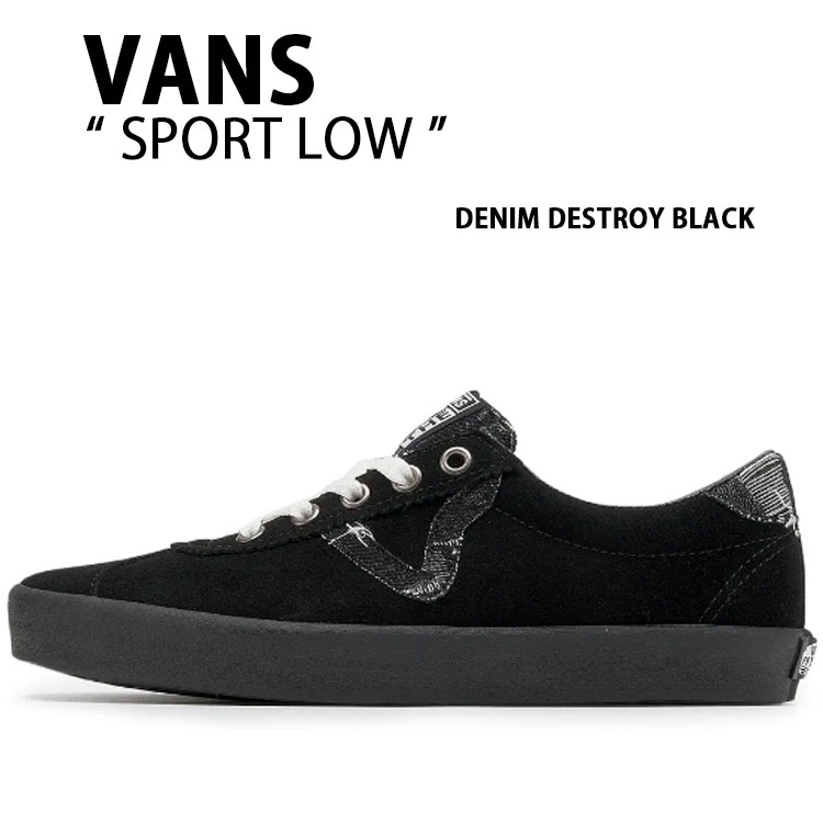 VANS バンズ スニーカー SPORT LOW DENIM DESTROY BLACK VN000CTDBKA スポーツロウ デニム デストロイ ブラック メンズ レディース 男性用 女性用｜a-dot