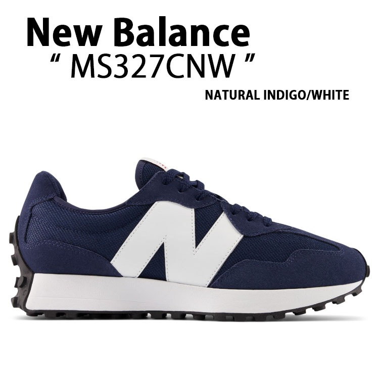 New Balance ニューバランス スニーカー MS327CNW NATURAL INDIGO WHITE シューズ ニューバランス327 ナチュラルインディゴ ホワイト ビッグN レザー 本革 メンズ【中古】未使用品｜a-dot