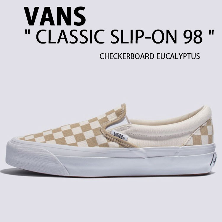 VANS バンズ スニーカー CLASSIC SLIP-ON 98 CHECKERBOARD EUCALYPTUS VN000D5AEQB クラシック スリッポン 98 チェックボード ユーカリプタス メンズ レディース 男性用 女性用