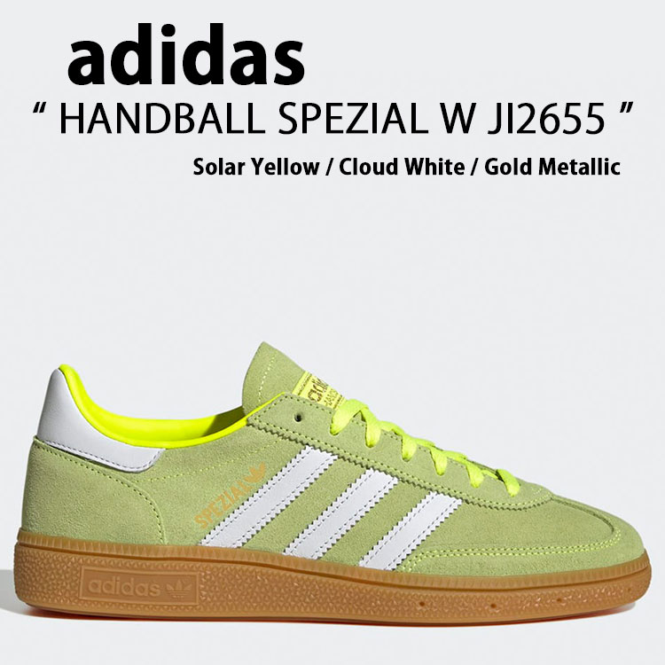 adidas originals アディダス スニーカー HANDBALL SPEZIAL W Solar Yellow / Cloud White / Gold Metallic JI2655 シューズ ハンドボール スペツィアル ソーラー黄色 クラウドホワイト ゴールドメタリック ラバーソール レディース【中古】未当て嵌める品