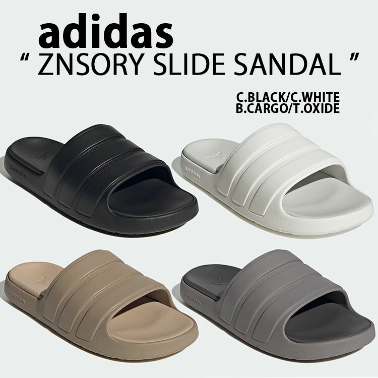 adidas アディダス サンダル スライドサンダル シャワーサンダル ZNSORY SLIDE SANDAL クッションサンダル BLACK ブラック JR3123 WHITE ホワイト JI2271 CARGO カーゴ JI2272 TAUPE トープ JI2273 メンズ レディース【中古】未使用品