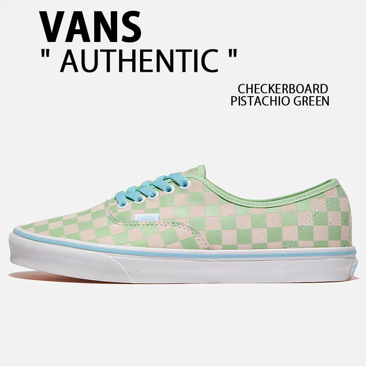 VANS バンズ スニーカー AUTHENTIC CHECKERBOARD PISTACHIO GREEN VN000D6GE2Y オーセンティック チェックカーボード ピスタチオグリーン シューズ スエードクロス メンズ レディース 成人男性用 お上さん用