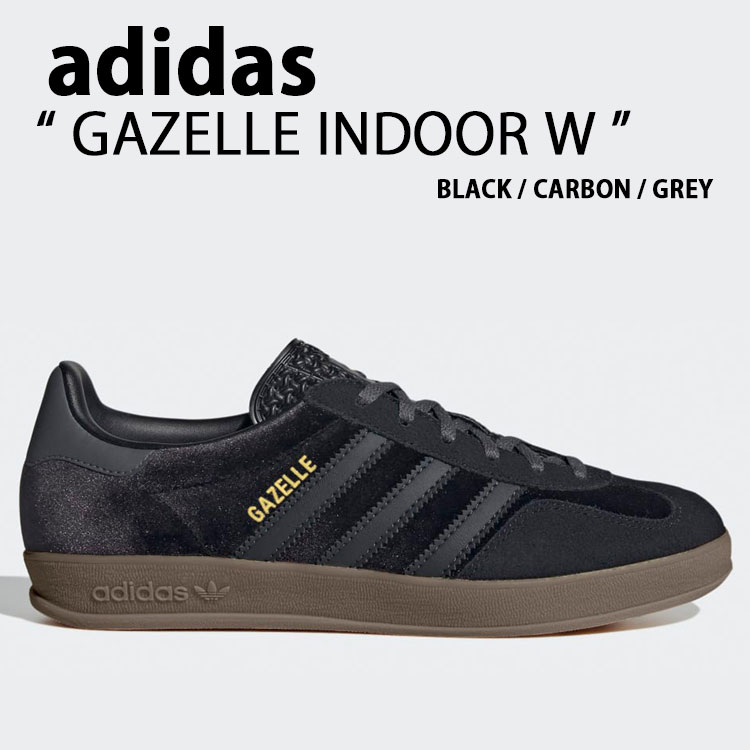 adidas originals アディダス スニーカー GAZELLE INDOOR W JI2712 BLACK シューズ ガゼル インドア 黒いこと スエードクロス GUMSLOE ガムソール メンズ レディース【中古】未当て嵌める品