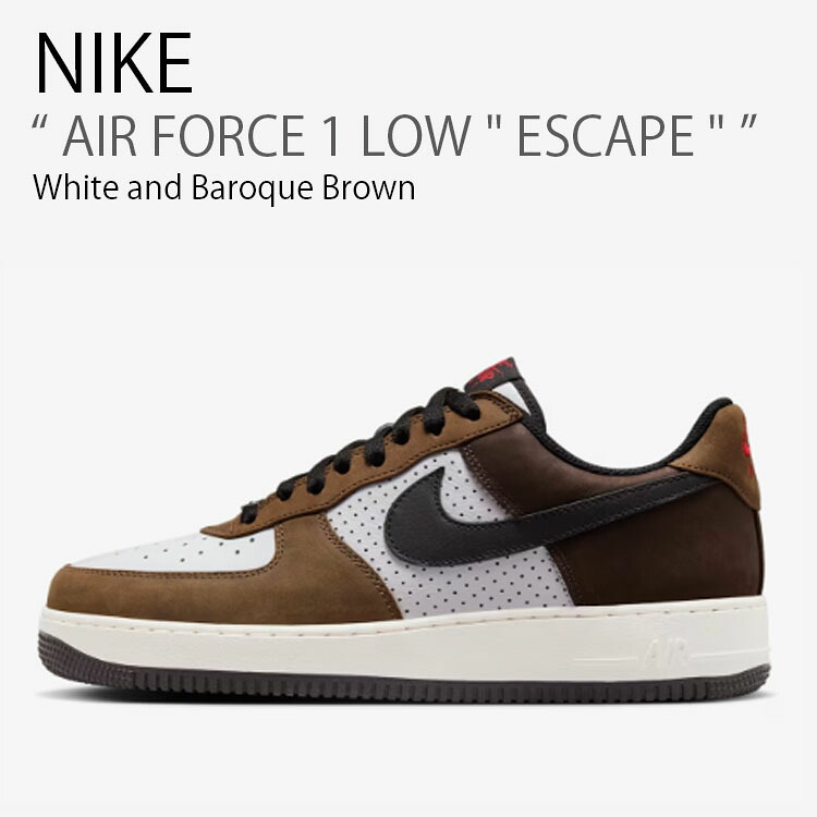 NIKE ナイキ スニーカー AIR FORCE 1 LOW ESCAPE エアフォースワン 逃げ失せる HJ4323-100 置き目とり捨てる 白いこと 赤銅色 メンズ レディース 成人男性用 お上さん用 男女共用【中古】未当て嵌める品