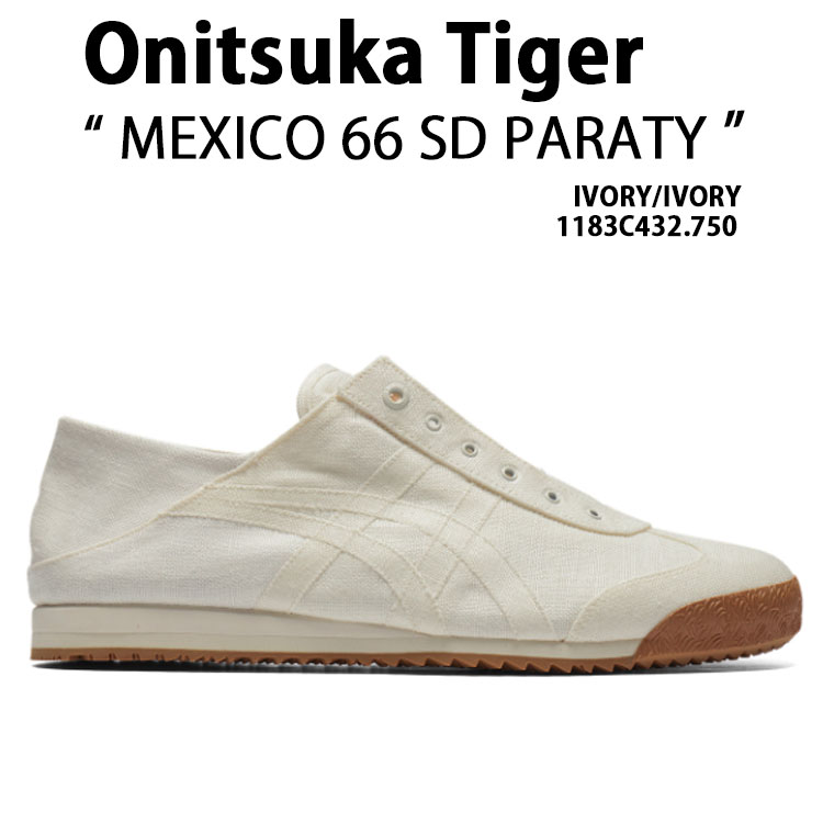 Onitsuka Tiger オニツカタイガー シューズ MEXICO 66 SD PARATY IVORY IVORY 1183C432.750 メキシコ66 SD パラティ アイボリー アイボリー ガムソール スリッポン メンズ レディース 男性用 女性用｜a-dot
