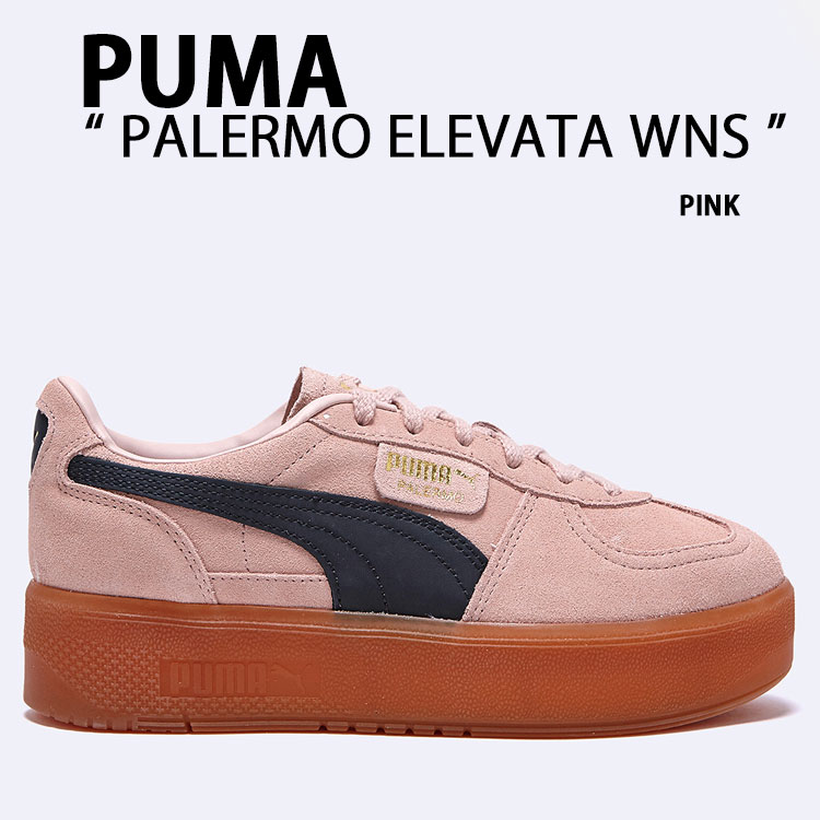 PUMA ピューマ スニーカー PALERMO ELEVATA WNS PINK 399348-10 パレルモ エレヴァータ ウィメンズ サクラ色 シューズ ガムソール 厚底 スエードクロス くすみ色合い レディース【中古】未当てはめる品