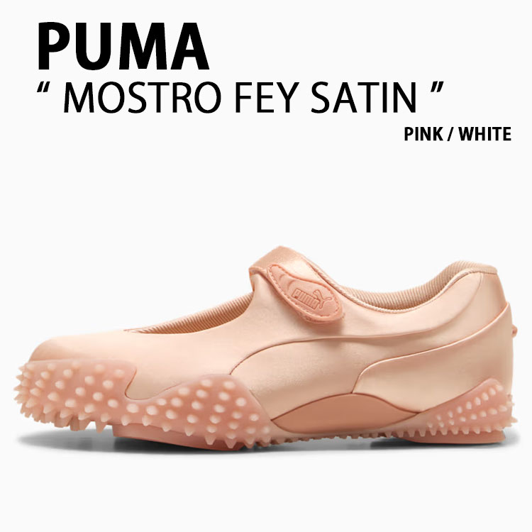 PUMA ピューマ レディース シューズ MOSTRO FEY SATIN 401063-01 PINK WHITE シューズ モストロフェイ 繻子 サクラ色 白いこと メリージェーン【中古】未当て嵌める品