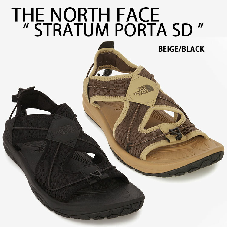THE NORTH FACE ノースフェイス サンダル ストラップサンダル スポーツサンダル STRATUM PORTA サイズ調整 スポサン BEIGE BLACK アウトドア キャンプ トレッキングサンダル 水遊び メンズ レディース NS82R15A/B