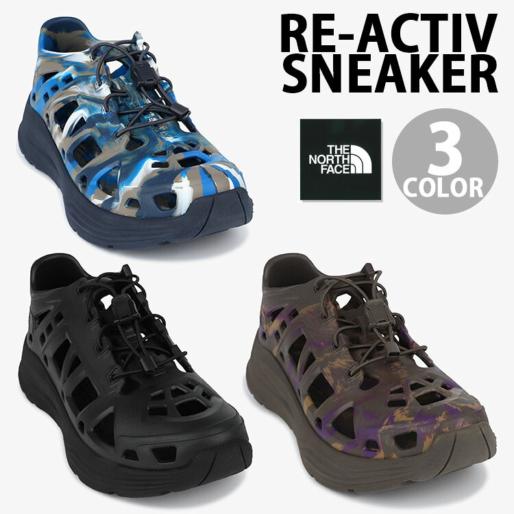 THE NORTH FACE ノースフェイス スポーツサンダル スニーカーサンダル RE-ACTIV SNEAKER サンダル スポサン CAMO PURPLE NAVY BLACK 迷彩 カモフラ シューズサンダル アウトドア キャンプ NS94R45J/K/L