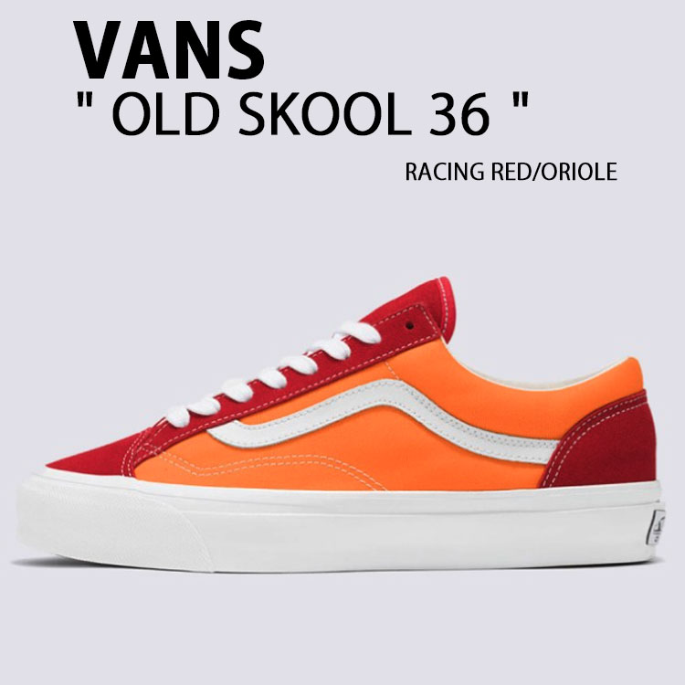 VANS バンズ スニーカー OLD SKOOL 36 RACING RED ORIOLE VN000D57ELH 年寄りの学校 36 レーシングレッド オリオール スエードクロス メンズ レディース 成人男性用 御上さん用