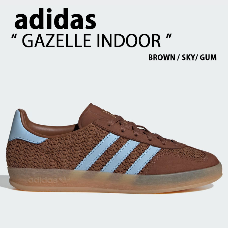 adidas Originals アディダス スニーカー GAZELLE INDOOR JS1417 BROWN BLUE シューズ ガゼルインドア 赤銅色 青色 メンズ レディース【中古】未当て嵌める品