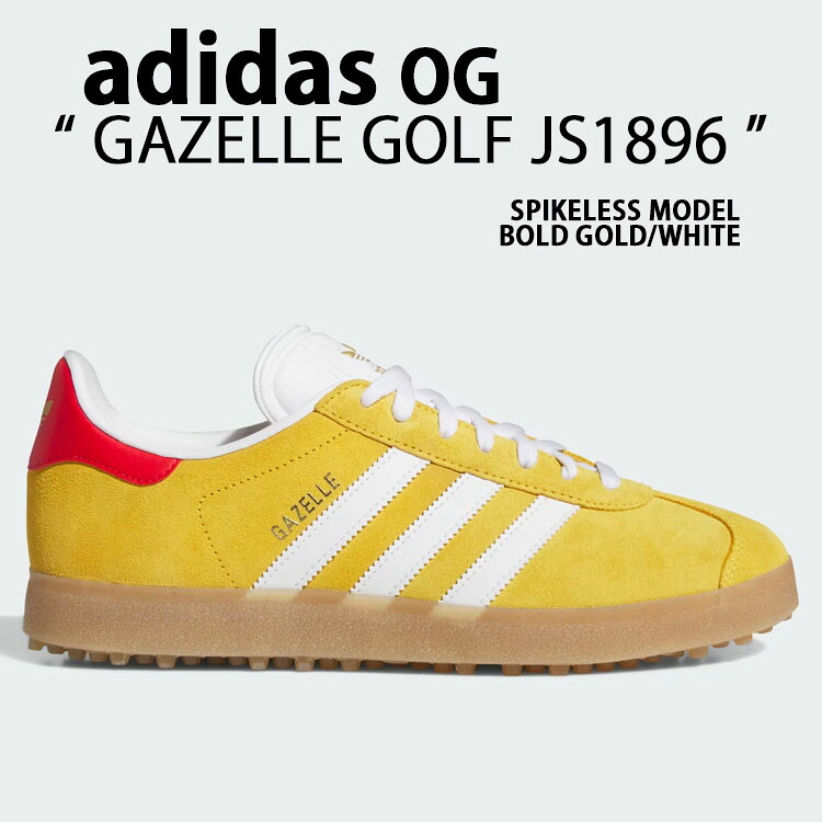 adidas originals アディダス スニーカー GAZELLE GOLF JS1896 ガゼルゴルフ BOLD GOLD WHITE シューズ レザーアッパー スパイクレスモデル ゴルフシューズ ボールドゴールド スエード メンズ レディース【中古】未使用品