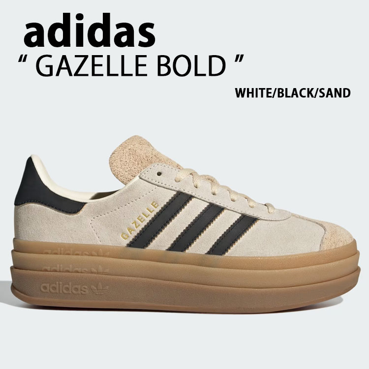 adidas originals アディダス レディース 厚底 スニーカー GAZELLE BOLD JS3892 BEIGE BLACK シューズ ガゼルボールド ベージュ ブラック スエード プラットフォーム【中古】未使用品