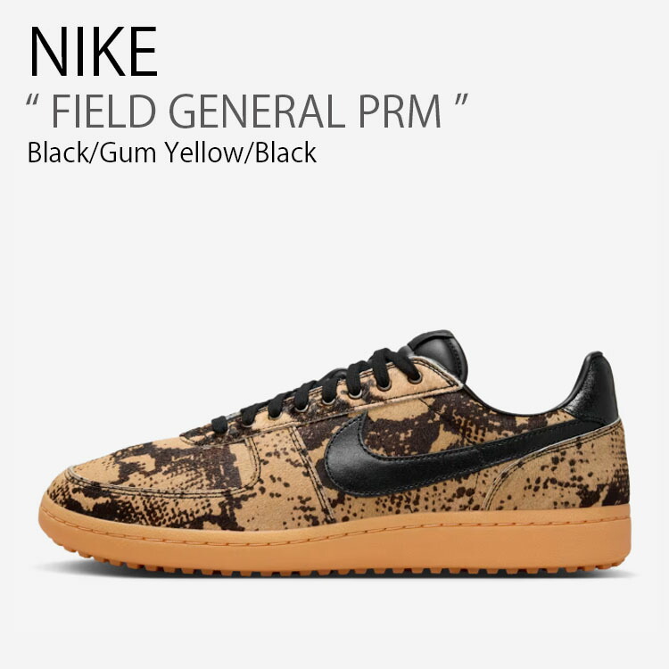 NIKE ナイキ スニーカー FIELD GENERAL PRM フィールド ジェネラル プレミアム IM3075-001 ローカット ブラック イエロー パイソン柄 メンズ レディース 男性用 女性用 男女共用【中古】未使用品