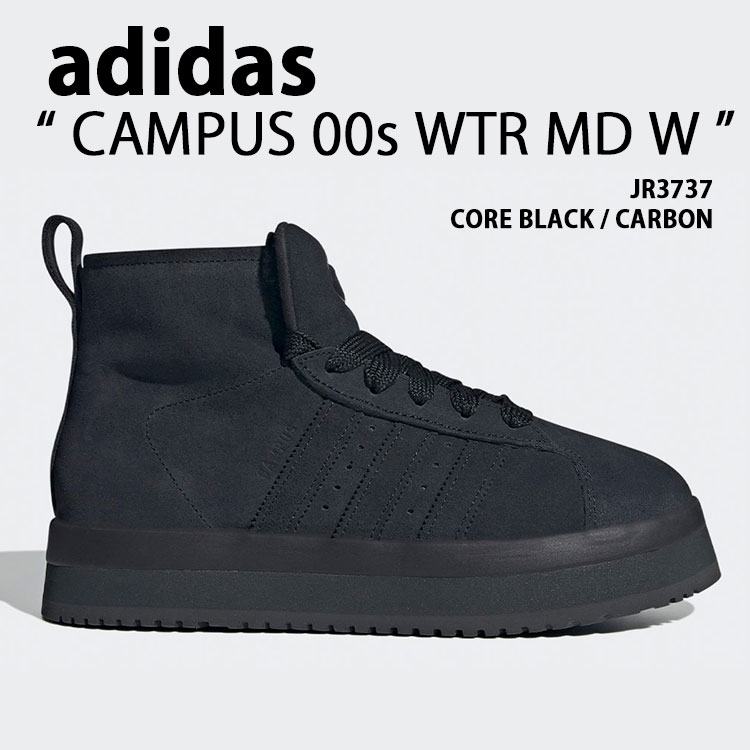 adidas originals アディダス レディース スニーカー CAMPUS 00s WTR MD W JR3737 シューズ キャンパス00s ウィンだー ミッド ミドルブーツ スエード BLACK ブラック【中古】未使用品|a-dot