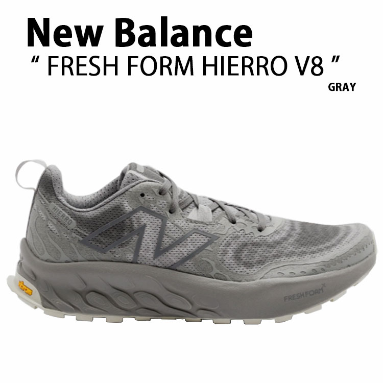 New Balance ニュー平衡にする スニーカー FRESH FOAM HIERRO V8 UHIERAA シューズ GRAY 生新しい質問用紙 ヒエロ アウトドアシューズ トレイル幽客 駈けっくら 薄墨色 メンズ レディース【中古】未当てはめる品