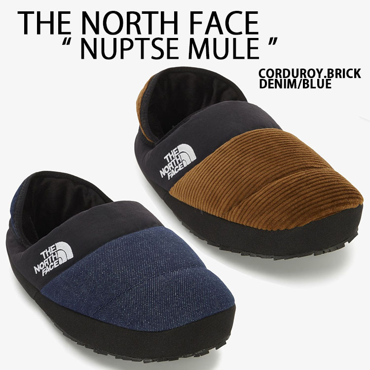 THE NORTH FACE 北の方人間の顔 落ち込むサンダル ダウンミュール NUPTSE MULE ヌプシミュール DENIM ジーンズ NS85R66A CORDUROY コール天 NS85R63A 上履き 外履き 防寒ミュール 防寒サンダル メンズ レディース