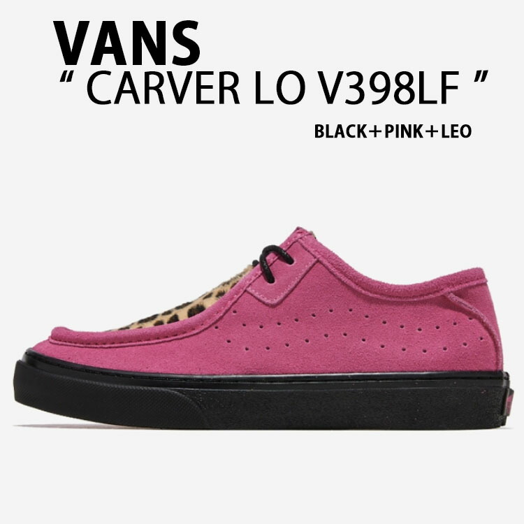 VANS バンズ スニーカー モックシューズ CARVER LO V398 LF カーバーロー ズボン下色合い シューズ V398LF BLACK PINK LEOPARD シーズナルカラー スエードクロス スウェード モックトゥシューズ 黒いこと サクラ色 メンズ レディース