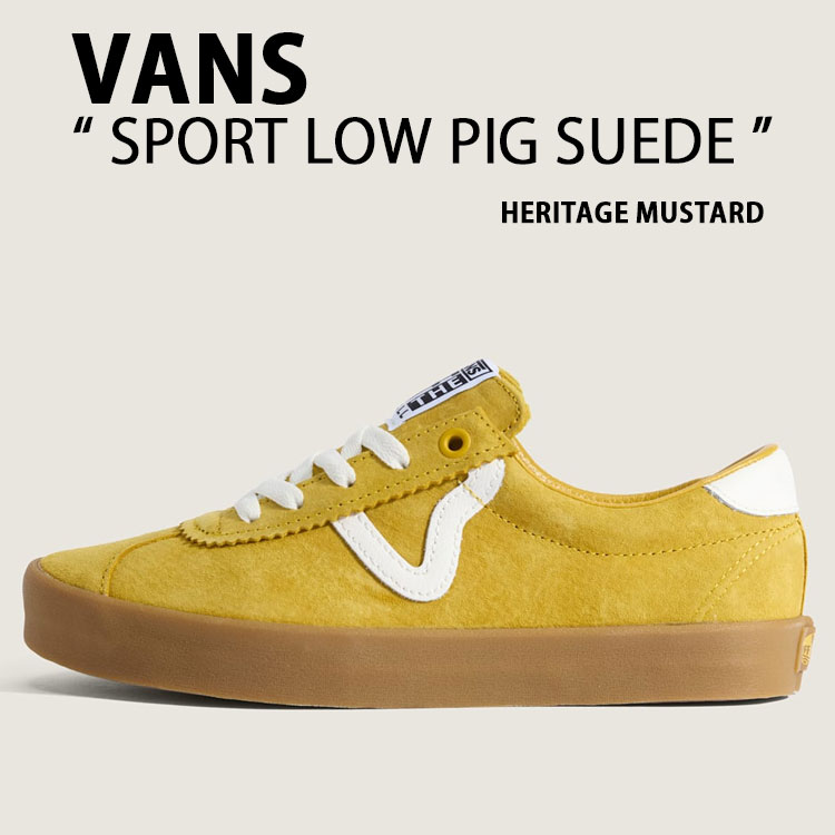 VANS バンズ スニーカー SPORT LOW PIG SUEDE VN000D1PEMX シューズ 運動競技置き目 ピッグスエード YELLOW 黄色 スウェード メンズ レディース