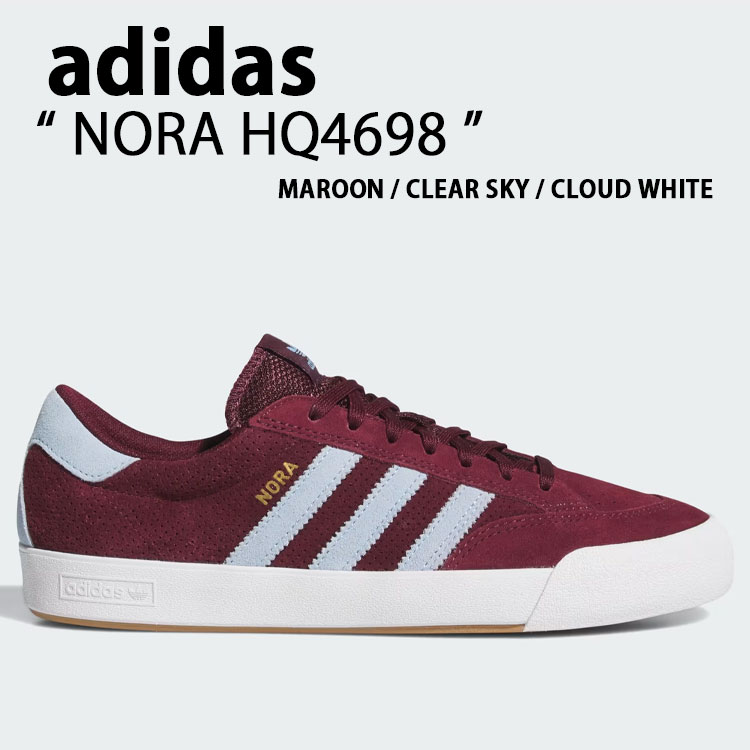 adidas Originals アディダス オリジナルス スニーカー NORA HQ4698 シューズ ノラ スケボー MAROON マルーン SKY 天の原 WHITE 白いこと メンズ レディース【中古】未当て嵌める品