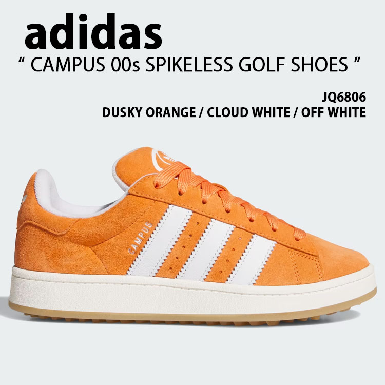 adidas Originals アディダス オリジナルス レディース スニーカー CAMPUS 00s SPIKELESS GOLF SHOES JQ6806 構内00s スパイク受け答え ゴルフシューズ スウェード ORANGE オレンジ色 WHITE 白いこと お上さん用【中古】未当て嵌める品