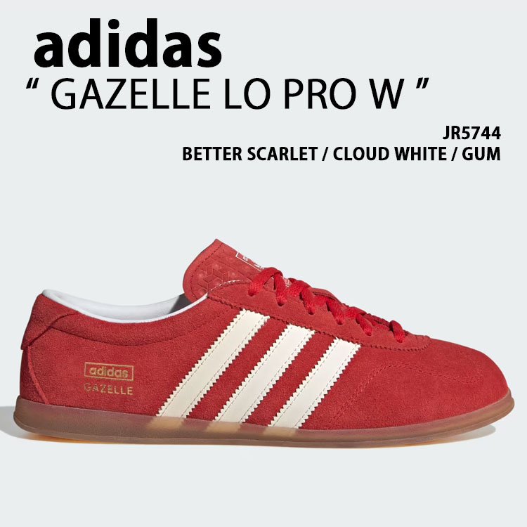 adidas originals アディダス レディース スニーカー GAZELLE LO PRO W JR5744 シューズ ガゼルロープロ スエード RED レッド 女性用【中古】未使用品