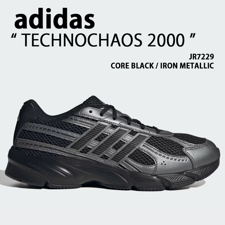 adidas originals アディダス スニーカー TECHNOCHAOS 2000 JR7229 シューズ テクノカオス2000 BLACK IRON ブラック アイアン メンズ レディース【中古】未使用品