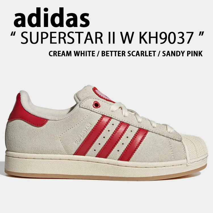 adidas Originals アディダス オリジナルス スニーカー SUPERSTAR II W KH9037 シューズ スーパースターII スウェード ハート BEIGE ベージュ RED レッド メンズ レディース【中古】未使用品