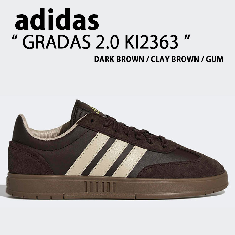 adidas アディダス スニーカー GRADAS 2.0 KI2363 シューズ グラダス2.0 レザーアッパー 本革 クラシック BROWN ブラウン メンズ レディース【中古】未使用品