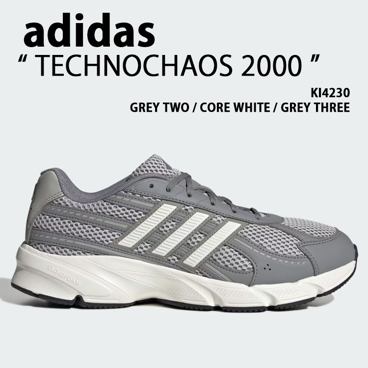 adidas originals アディダス スニーカー TECHNOCHAOS 2000 KI4230 シューズ テクノカオス2000 GREY WHITE グレー ホワイト メンズ レディース【中古】未使用品