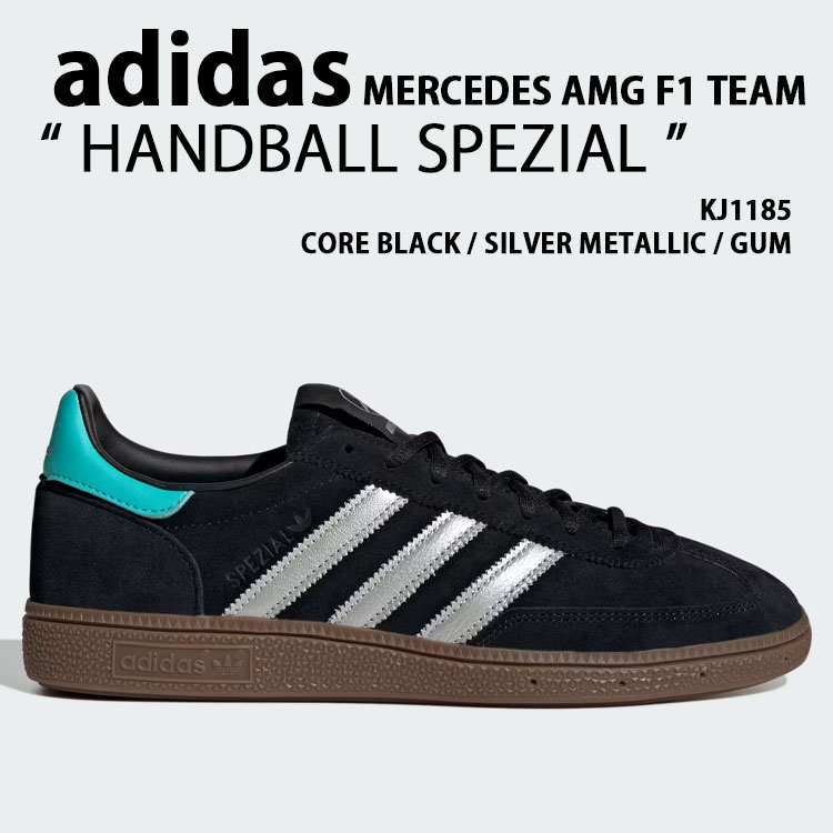 adidas originals アディダス スニーカー MERCEDES AMG F1 TEAM HANDBALL SPEZIAL KJ1185 シューズ メスセデスAMG ペトロナス F1チーム ハンドボールスペツィアル BLACK SILVER ブラック シルバー メンズ レディース【中古】未使用品