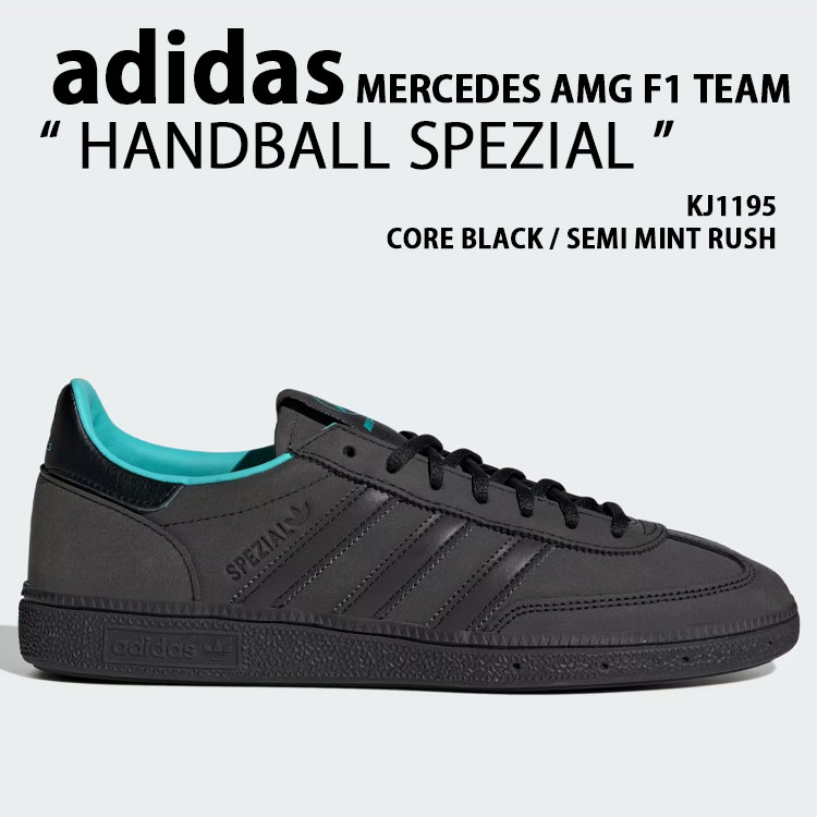 adidas originals アディダス スニーカー MERCEDES AMG F1 TEAM HANDBALL SPEZIAL KJ1195 シューズ メスセデスAMG ペトロナス F1チーム ハンドボールスペツィアル BLACK MINT ブラック ミント メンズ レディース【中古】未使用品