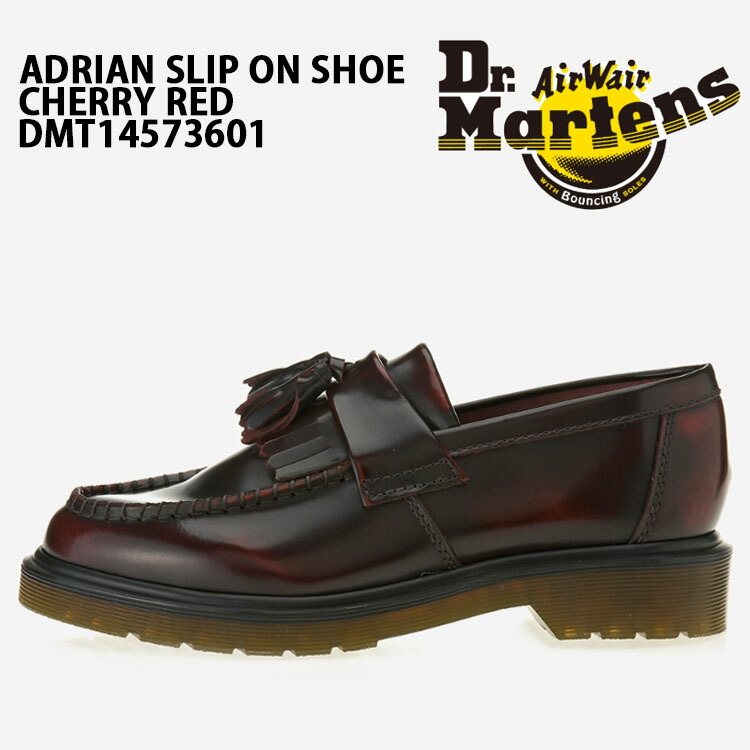 Dr.Martens 御医者さんマーチン スリッポン シューズ ADRIAN SLIP ON SHOE CHERRY RED DMT14573601 アドリアン スリップオン シュー 桜んぼう赤いこと ラバーソール【中古】未当て嵌める品 スリッポン-靴