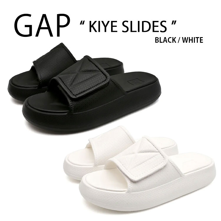 GAP ギャップ スリッパ シャワーサンダル KIYE SLIDES キエスライド スライドサンダル ソフトサンダル ベルクロサンダル BLACK WHITE ブラック ホワイト 疲労防止 柔らかくッション メンズ レディース【中古】未使用品