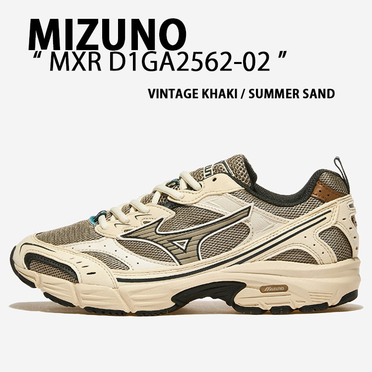 Mizuno ミズノ スニーカー MXR D1GA2562-02 シューズ エムエックスアール ランニングシューズ メッシュ BEIGE ベージュ KHAKI カーキ メンズ レディース|a-dot
