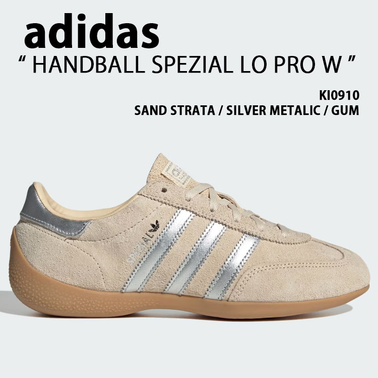 adidas originals アディダス レディース スニーカー HANDBALL SPEZIAL LO PRO W KI0910 シューズ ハンドボールスペツィアルロー 労働者階級 スウェード BEIGE SILVER ベージュ しろがね色 お上さん用【中古】未当て嵌める品