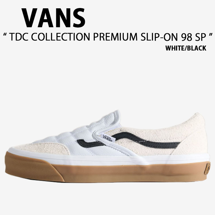 VANS バンズ スニーカー TDC COLLECTION PREMIUM SLIP-ON 98 SP WHITE BLACK VN000Z62YB2 TDC 寄せあわせ 割り増し金 スリッポン 98 SP 白いこと 黒いこと 成人男性用