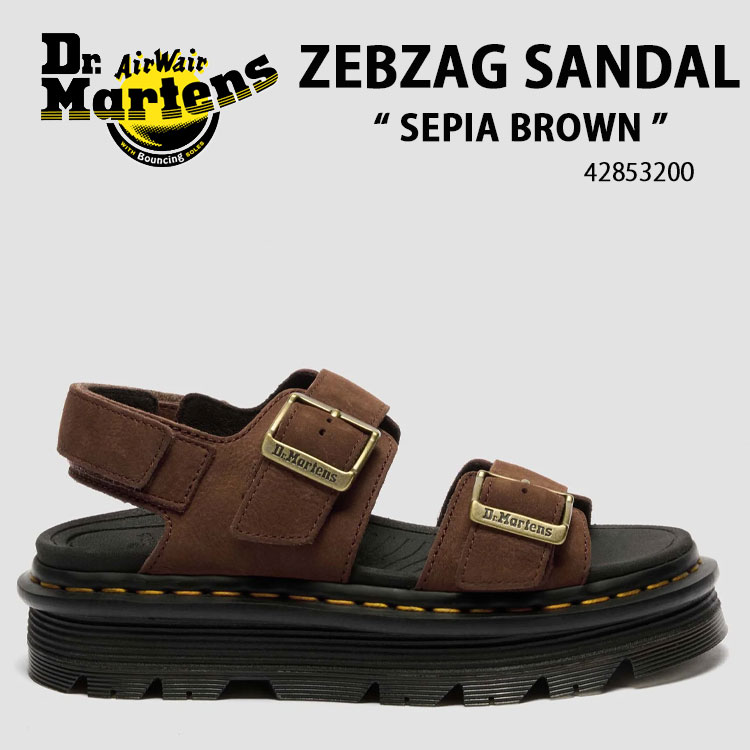 Dr.Martens 御医者さんマーチン サンダル ZEBZAG SANDAL 42853200 シューズ ゼブザグサンダル 大きさ合わせる ガムソール SEPIA BROWN セピア色赤銅色 メンズ レディース【中古】未当て嵌める品