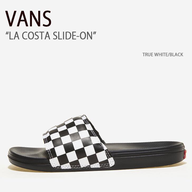 VANS バンズ サンダル 天使の都市 COSTA SLIDE-ON TRUE WHITE BLACK コスタスライドオン トゥルーホワイト 黒いこと ヴァンズ シューズ メンズ レディース 男女兼用 成人男性用 お上さん用 VN0A5HF527I