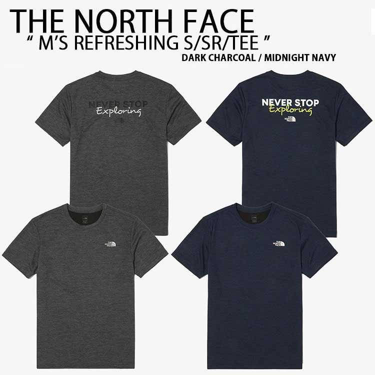 THE NORTH FACE 北の方人間の顔 ティーシャツ M\u0027S REFRESHING S/SR/TEE 速乾原料品 好いたらしい うしろ側ロゴタイプ 遊撃手衣袂 ラウンド ティーシャツ カットソー ロゴタイプ 心地好い 米国海軍 薄墨色 メンズ レディース NT7UN42A/B【中古】未当てはめる品