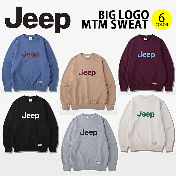 Jeep ジープ スウェット トレーナー BIG LOGO MTM SWEAT SHIRTS ロゴ スモールロゴ BEIGE BLUE BURGUNDY GRAY BLACK IVORY ビッグシルエット ルーズフィット スウェットシャツ メンズ レディース JP5TSU801【中古】未使用品