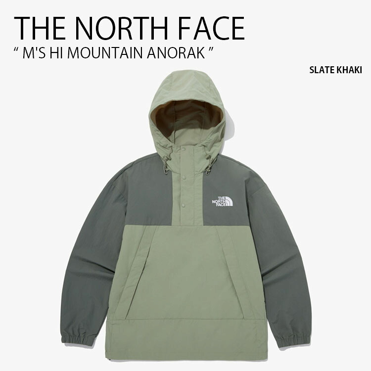 THE NORTH FACE ノースフェイス ナイロンジャケット M'S HI MOUNTAIN ANORAK ハイ マウンテン アノラック ジャケット パーカー フーディ 長袖 ロゴ カジュアル ストリート キャンプ アウトドア カーキ メンズ レディース 男性用 女性用 男女共用 NA3BQ05B