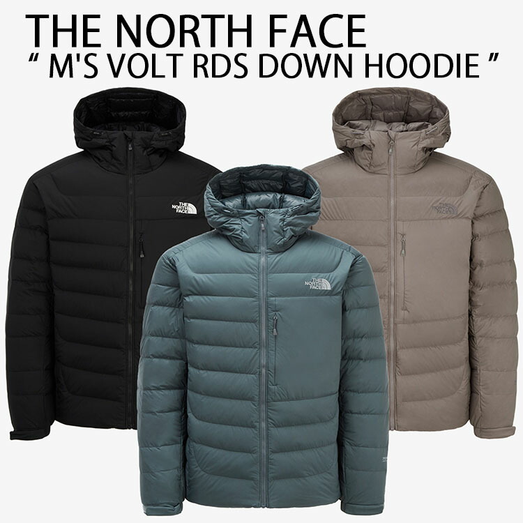 THE NORTH FACE ノースフェイス ダウンパーカー M VOLT RDS DOWN HOODIE ダウンジャケット フーディー GRAY BEIGE BLACK パーテックス ライトダウン ロゴ ストリート グレー ベージュ ブラック メンズ レディース NJ1DQ57A/B/C