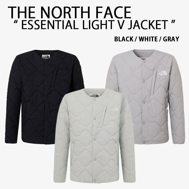THE NORTH FACE ノースフェイス パディングジャケット ESSENTIAL LIGHT V JACKET エッセンシャル ライト Vジャケット BLACK WHITE GRAY ブラック ホワイト グレー NJ3NQ53J/K/L