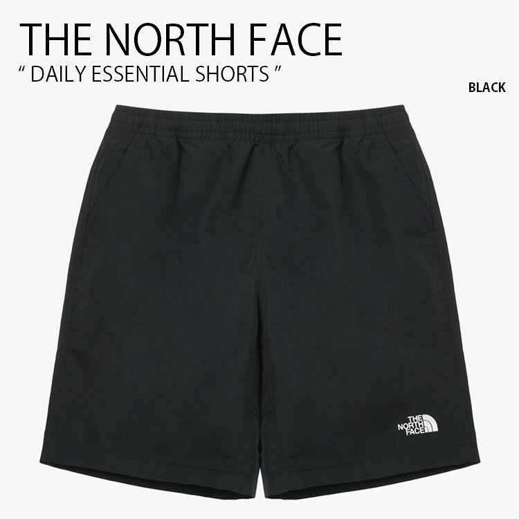 THE NORTH FACE ノースフェイス ショートパンツ DAILY ESSENTIAL SHORTS デイリー エッセンシャル ショーツ パンツ 半ズボン ハーフパンツ ロゴ カジュアル ストリート ブラック メンズ レディース 男性用 女性用 男女共用 NS6NQ10A
