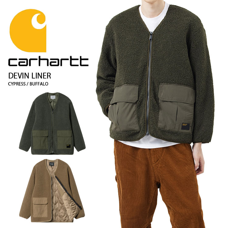 CARHARTT カーハート ブルゾン DEVIN LINER デビン ライナー CYPRESS サイプレス BUFFALO バッファロー ジャケット ジップアップ フリース メンズ レディース 男性用 女性用 CA23FWJAJH 【中古】未使用品|a-dot